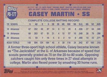 2021 Topps Pro Debut - Autographs #PD-177 Casey Martin Back