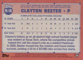 2021 Topps Pro Debut - Autographs #PD-196 Clayton Beeter Back
