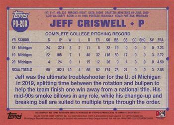 2021 Topps Pro Debut - Autographs #PD-200 Jeff Criswell Back