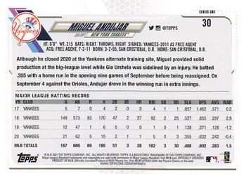 2021 Topps - Gold Star #30 Miguel Andujar Back
