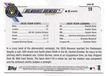 2021 Topps - Gold Star #59 Milwaukee Brewers Back