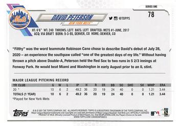 2021 Topps - Gold Star #78 David Peterson Back