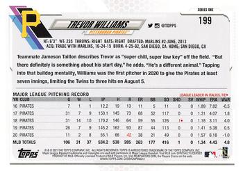 2021 Topps - Gold Star #199 Trevor Williams Back