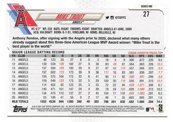 2021 Topps - Blue Star #27 Mike Trout Back