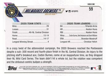 2021 Topps - Blue Star #59 Milwaukee Brewers Back