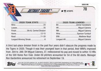 2021 Topps - Blue Star #70 Detroit Tigers Back