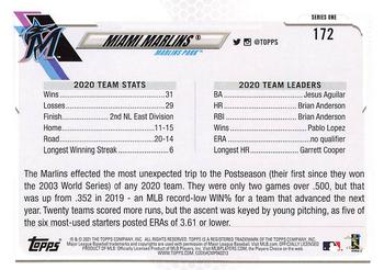 2021 Topps - Blue Star #172 Miami Marlins Back