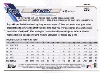 2021 Topps - Blue Star #296 Joey Wendle Back