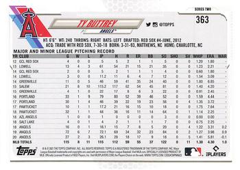2021 Topps - Blue Star #363 Ty Buttrey Back