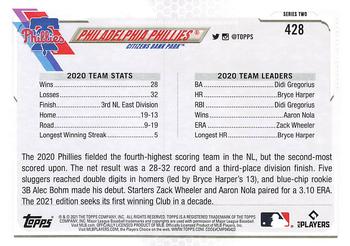 2021 Topps - Blue Star #428 Philadelphia Phillies Back