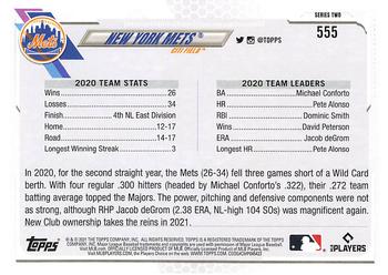 2021 Topps - Blue Star #555 New York Mets Back