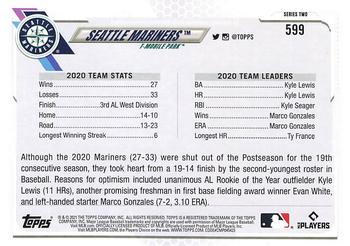 2021 Topps - Blue Star #599 Seattle Mariners Back