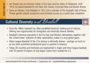 2005 National Baseball Hall of Fame and Museum Education Program #NNO Cultural Diversity (Jim Thorpe) Back