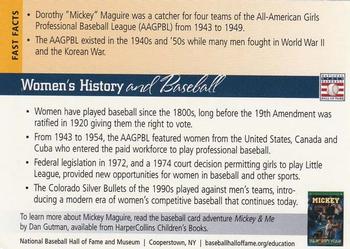2005 National Baseball Hall of Fame and Museum Education Program #NNO Women's History (Mickey Maguire) Back