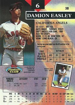 1993 Stadium Club #6 Damion Easley Back