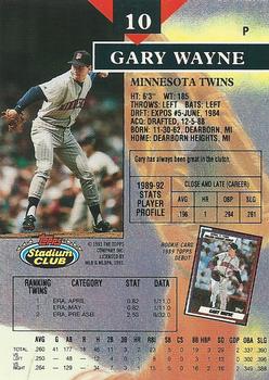1993 Stadium Club #10 Gary Wayne Back