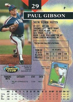 1993 Stadium Club #29 Paul Gibson Back