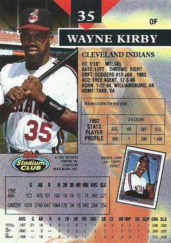1993 Stadium Club #35 Wayne Kirby Back