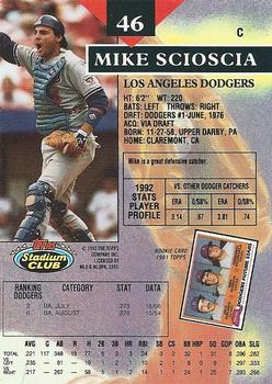 1993 Stadium Club #46 Mike Scioscia Back