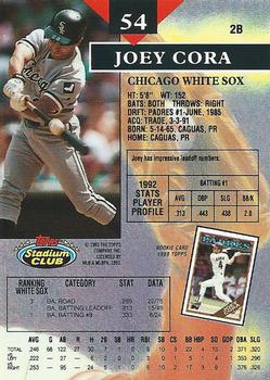 1993 Stadium Club #54 Joey Cora Back