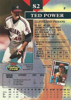 1993 Stadium Club #82 Ted Power Back