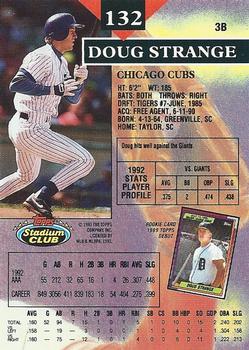 1993 Stadium Club #132 Doug Strange Back
