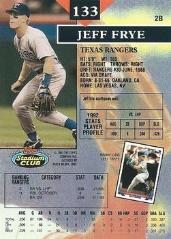 1993 Stadium Club #133 Jeff Frye Back