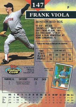 1993 Stadium Club #147 Frank Viola Back