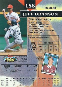 1993 Stadium Club #188 Jeff Branson Back