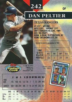 1993 Stadium Club #242 Dan Peltier Back