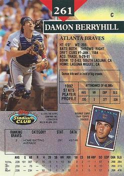 1993 Stadium Club #261 Damon Berryhill Back