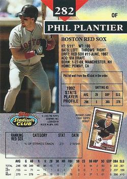 1993 Stadium Club #282 Phil Plantier Back