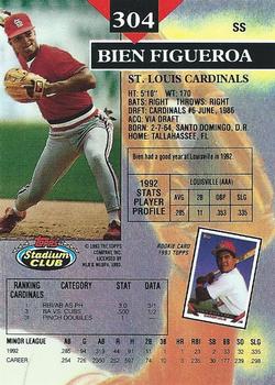 1993 Stadium Club #304 Bien Figueroa Back
