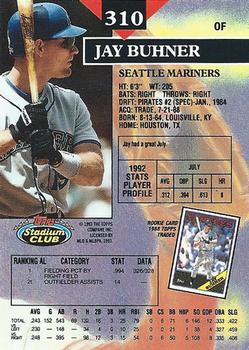 1993 Stadium Club #310 Jay Buhner Back