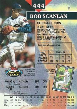 1993 Stadium Club #444 Bob Scanlan Back