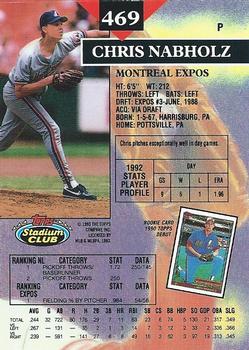 1993 Stadium Club #469 Chris Nabholz Back