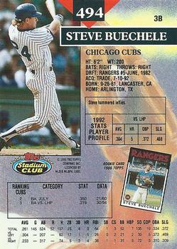 1993 Stadium Club #494 Steve Buechele Back