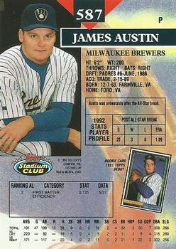 1993 Stadium Club #587 James Austin Back