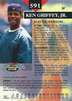 1993 Stadium Club #591 Ken Griffey Jr. Back