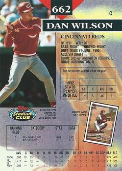 1993 Stadium Club #662 Dan Wilson Back