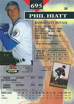 1993 Stadium Club #695 Phil Hiatt Back
