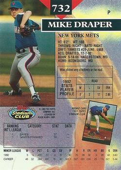 1993 Stadium Club #732 Mike Draper Back