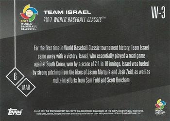 2017 Topps Now - World Baseball Classic #W-3 Team Israel Back