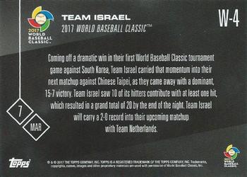 2017 Topps Now - World Baseball Classic #W-4 Team Israel Back