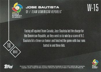 2017 Topps Now - World Baseball Classic #W-15 Jose Bautista Back