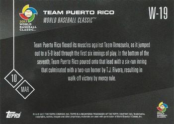2017 Topps Now - World Baseball Classic #W-19 Team Puerto Rico Back