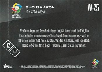 2017 Topps Now - World Baseball Classic #W-25 Sho Nakata Back