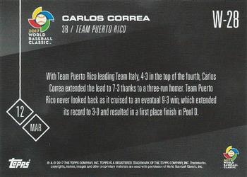 2017 Topps Now - World Baseball Classic #W-28 Carlos Correa Back