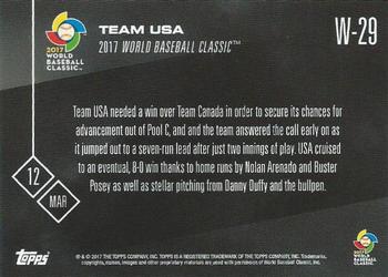 2017 Topps Now - World Baseball Classic #W-29 Team USA Back
