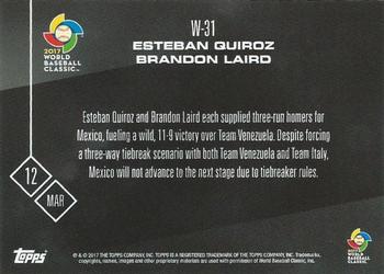 2017 Topps Now - World Baseball Classic #W-31 Esteban Quiroz / Brandon Laird Back